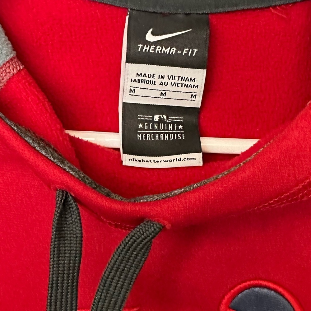 Washington Nationals Hoodie Womens Medium Red Grey Pullover Therma-Fit MLB Nike - Picture 2 of 4